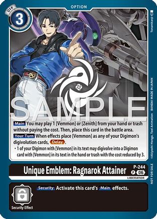 Unique Emblem: Ragnarok Attainer (Official Store Tournament 2026 Vol. 3 Participant) (P-244) - [Digimon Promotion Cards]