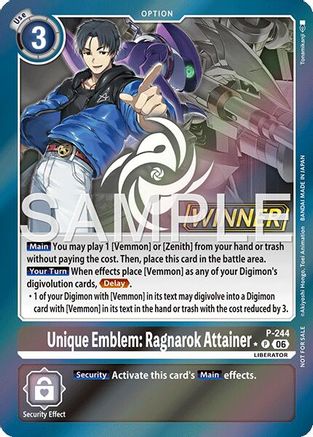 Unique Emblem: Ragnarok Attainer (Official Store Tournament 2026 Vol. 3 Winner) (P-244) - [Digimon Promotion Cards] Foil