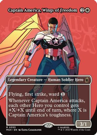 Captain America, Wings of Freedom (Borderless)  (MSH-353) - [Marvel Super Heroes]
