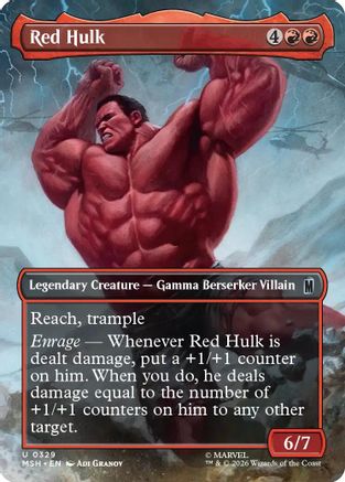 Red Hulk (Borderless)  [Foil]  (MSH-329) - [Marvel Super Heroes]