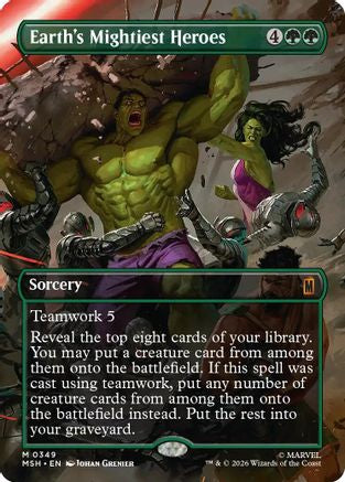 Earth's Mightiest Heroes (Borderless)  [Foil]  (MSH-349) - [Marvel Super Heroes]