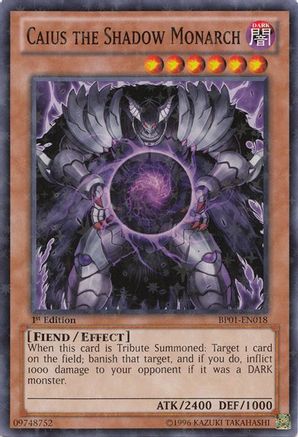 Caius the Shadow Monarch [BP01-EN018] Starfoil Rare - Trinity Hobby
