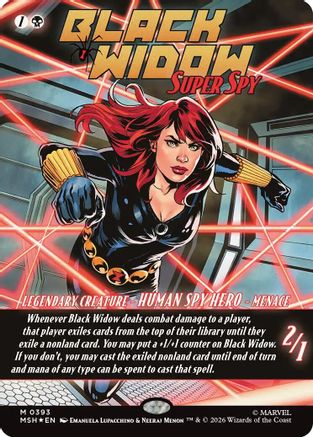 Black Widow, Super Spy (Borderless) (0393)  [Foil]  (MSH-393) - [Marvel Super Heroes]