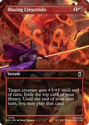 Blazing Crescendo (Borderless)  [Foil]  (MSH-340) - [Marvel Super Heroes]