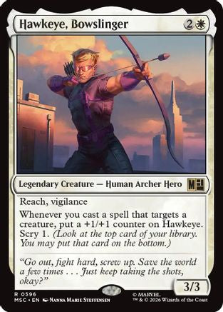 Hawkeye, Bowslinger  [Foil]  (MSC-596) - [Commander: Marvel Super Heroes]