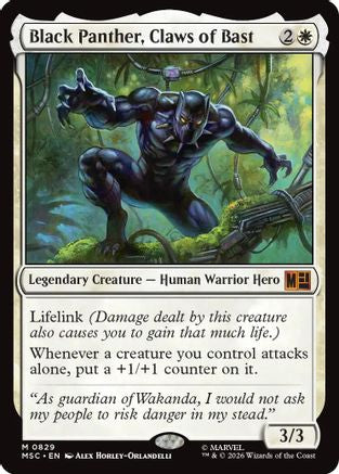 Black Panther, Claws of Bast  [Foil]  (MSC-829) - [Commander: Marvel Super Heroes]