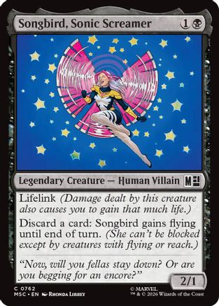 Songbird, Sonic Screamer  [Foil]  (MSC-762) - [Commander: Marvel Super Heroes]