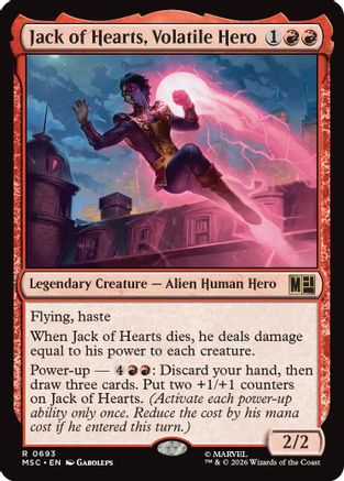 Jack of Hearts, Volatile Hero  [Foil]  (MSC-693) - [Commander: Marvel Super Heroes]