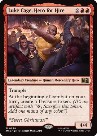 Luke Cage, Hero for Hire  [Foil]  (MSC-696) - [Commander: Marvel Super Heroes]