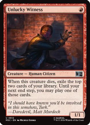 Unlucky Witness  (MSC-812) - [Commander: Marvel Super Heroes]
