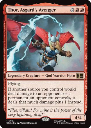 Thor, Asgard's Avenger (Surge Foil)  [Foil]  (MSC-883) - [Commander: Marvel Super Heroes]