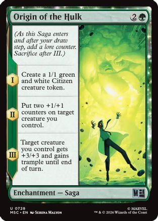 Origin of the Hulk  [Foil]  (MSC-728) - [Commander: Marvel Super Heroes]