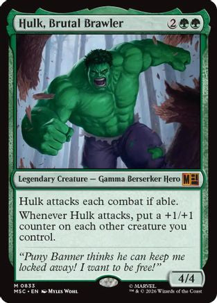 Hulk, Brutal Brawler  (MSC-833) - [Commander: Marvel Super Heroes]