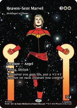 Heaven-Sent Marvel - Archangel of Thune (Borderless)  [Foil]  (MAR-041) - [Marvel Universe Eternal-Legal]