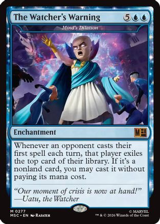 The Watcher's Warning - Mind's Dilation (Surge Foil)  [Foil]  (MSC-277) - [Commander: Marvel Super Heroes]