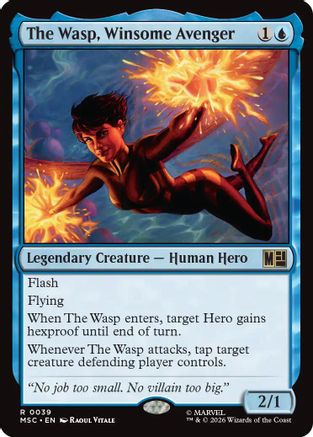 The Wasp, Winsome Avenger (Surge Foil)  [Foil]  (MSC-039) - [Commander: Marvel Super Heroes]