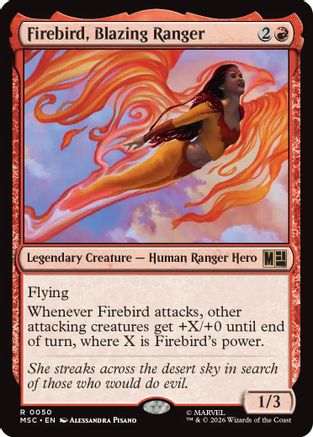Firebird, Blazing Ranger (Surge Foil)  [Foil]  (MSC-050) - [Commander: Marvel Super Heroes]