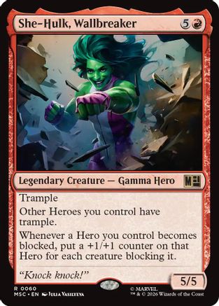 She-Hulk, Wallbreaker (Surge Foil)  [Foil]  (MSC-060) - [Commander: Marvel Super Heroes]