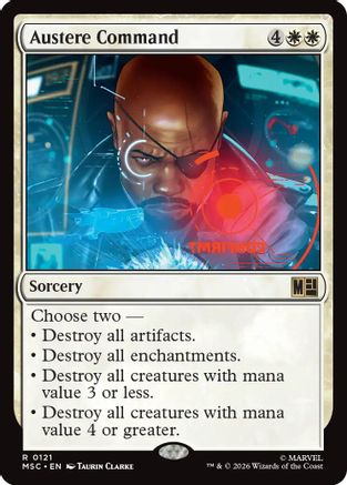 Austere Command (Surge Foil)  [Foil]  (MSC-121) - [Commander: Marvel Super Heroes]