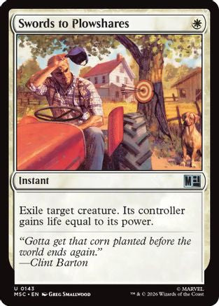 Swords to Plowshares (Surge Foil)  [Foil]  (MSC-143) - [Commander: Marvel Super Heroes]