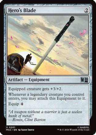 Hero's Blade (Surge Foil)  [Foil]  (MSC-201) - [Commander: Marvel Super Heroes]