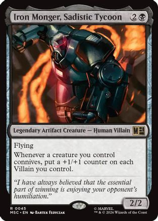 Iron Monger, Sadistic Tycoon (Surge Foil)  [Foil]  (MSC-045) - [Commander: Marvel Super Heroes]