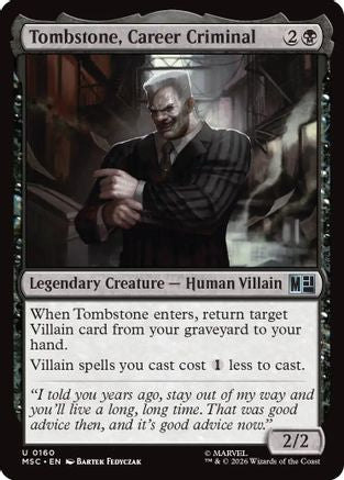 Tombstone, Career Criminal (0160) (Surge Foil)  [Foil]  (MSC-160) - [Commander: Marvel Super Heroes]