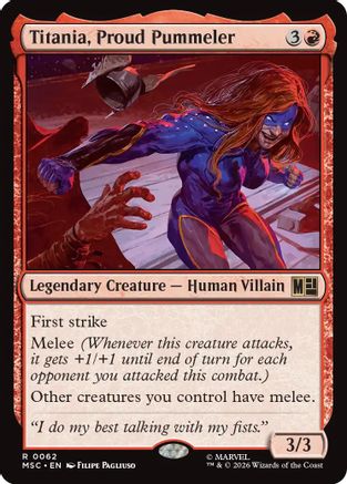 Titania, Proud Pummeler (Surge Foil)  [Foil]  (MSC-062) - [Commander: Marvel Super Heroes]