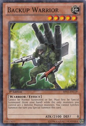 Backup Warrior [BP01-EN159] Starfoil Rare - Trinity Hobby