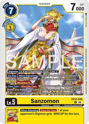 Sanzomon (EX12-045) - [Digital World Shambala] Foil