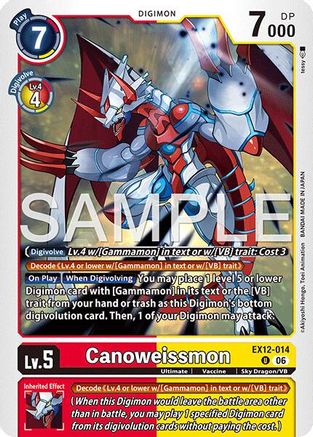 Canoweissmon (EX12-014) - [Digital World Shambala]
