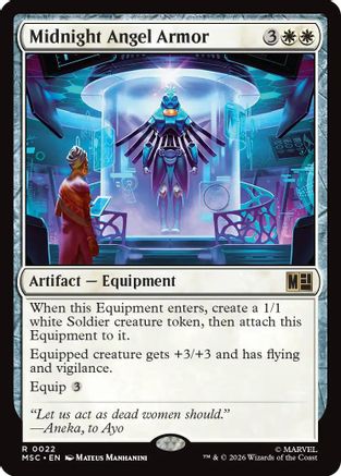 Midnight Angel Armor (Surge Foil)  [Foil]  (MSC-022) - [Commander: Marvel Super Heroes]