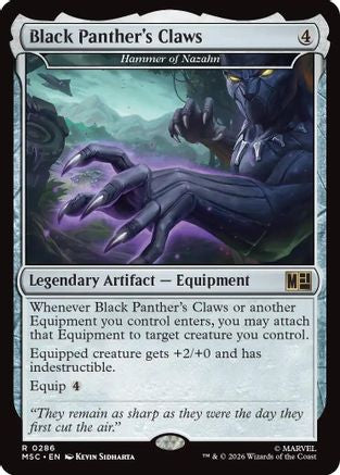 Black Panther's Claws - Hammer of Nazahn (Surge Foil)  [Foil]  (MSC-286) - [Commander: Marvel Super Heroes]