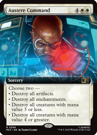 Austere Command (Extended Art)  [Foil]  (MSC-294) - [Commander: Marvel Super Heroes]