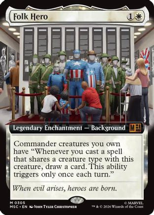 Folk Hero (Extended Art)  [Foil]  (MSC-305) - [Commander: Marvel Super Heroes]