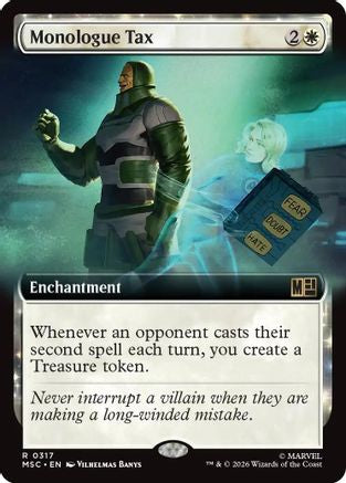 Monologue Tax (Extended Art)  [Foil]  (MSC-317) - [Commander: Marvel Super Heroes]