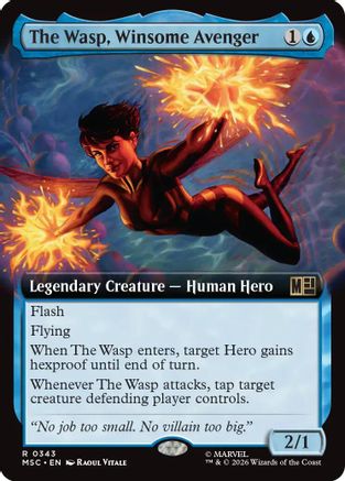 The Wasp, Winsome Avenger (Extended Art)  [Foil]  (MSC-343) - [Commander: Marvel Super Heroes]