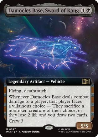 Damocles Base, Sword of Kang (Extended Art)  [Foil]  (MSC-347) - [Commander: Marvel Super Heroes]