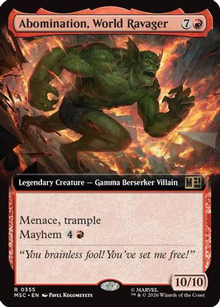 Abomination, World Ravager (Extended Art)  [Foil]  (MSC-355) - [Commander: Marvel Super Heroes]