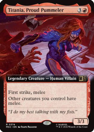 Titania, Proud Pummeler (Extended Art)  [Foil]  (MSC-374) - [Commander: Marvel Super Heroes]