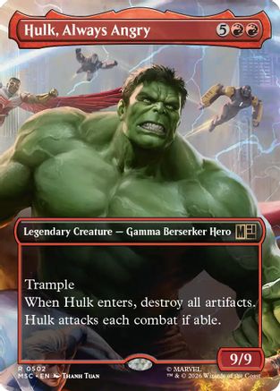 Hulk, Always Angry (Borderless)  [Foil]  (MSC-502) - [Commander: Marvel Super Heroes]