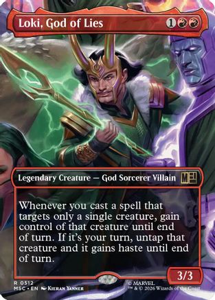 Loki, God of Lies (Borderless)  [Foil]  (MSC-512) - [Commander: Marvel Super Heroes]