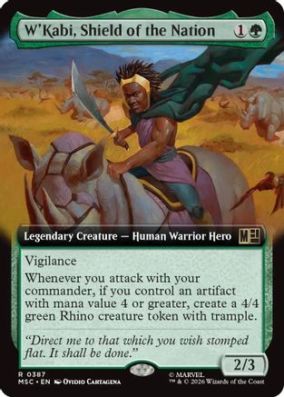 W'Kabi, Shield of the Nation (Extended Art)  [Foil]  (MSC-387) - [Commander: Marvel Super Heroes]
