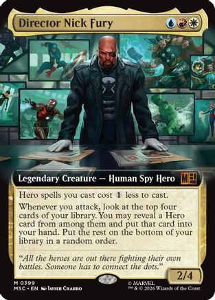 Director Nick Fury (Extended Art)  [Foil]  (MSC-399) - [Commander: Marvel Super Heroes]