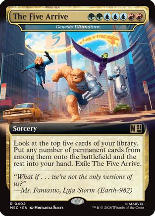 The Five Arrive - Genesis Ultimatum (Extended Art)  [Foil]  (MSC-402) - [Commander: Marvel Super Heroes]