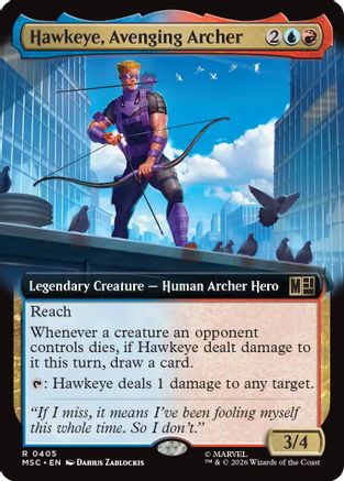 Hawkeye, Avenging Archer (Extended Art)  [Foil]  (MSC-405) - [Commander: Marvel Super Heroes]