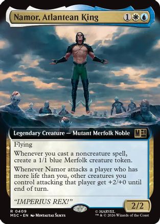 Namor, Atlantean King (Extended Art)  [Foil]  (MSC-409) - [Commander: Marvel Super Heroes]
