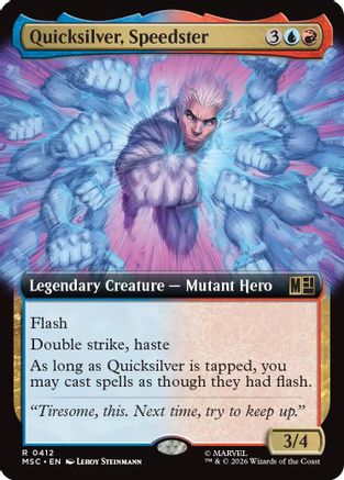 Quicksilver, Speedster (Extended Art)  [Foil]  (MSC-412) - [Commander: Marvel Super Heroes]