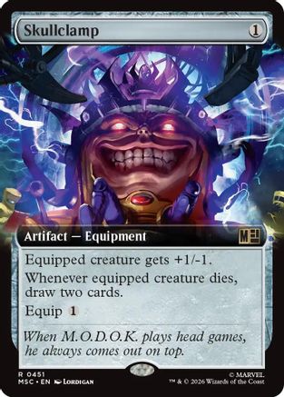 Skullclamp (Extended Art)  [Foil]  (MSC-451) - [Commander: Marvel Super Heroes]