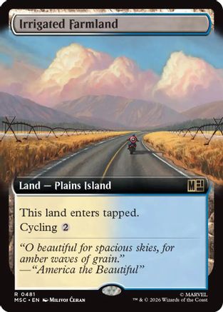 Irrigated Farmland (Extended Art)  [Foil]  (MSC-481) - [Commander: Marvel Super Heroes]
